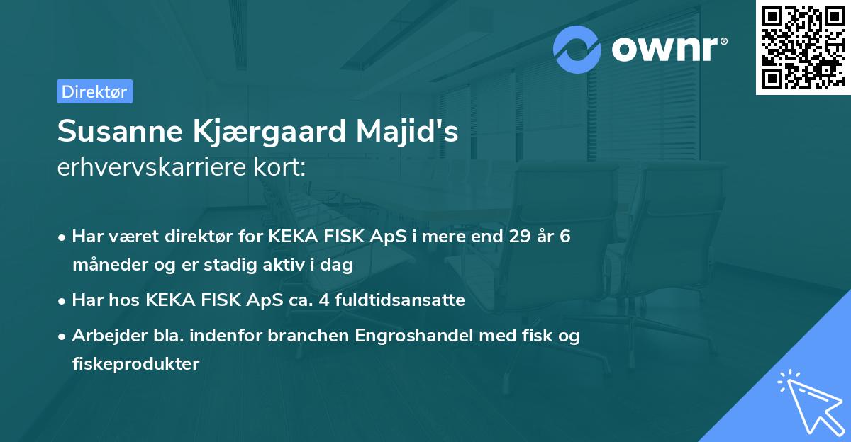Susanne Kjærgaard Majid's erhvervskarriere kort