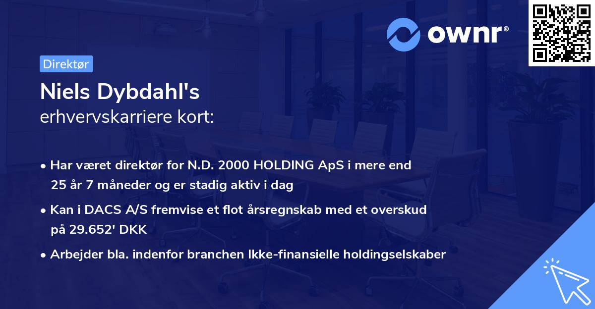 Niels Dybdahl's erhvervskarriere kort