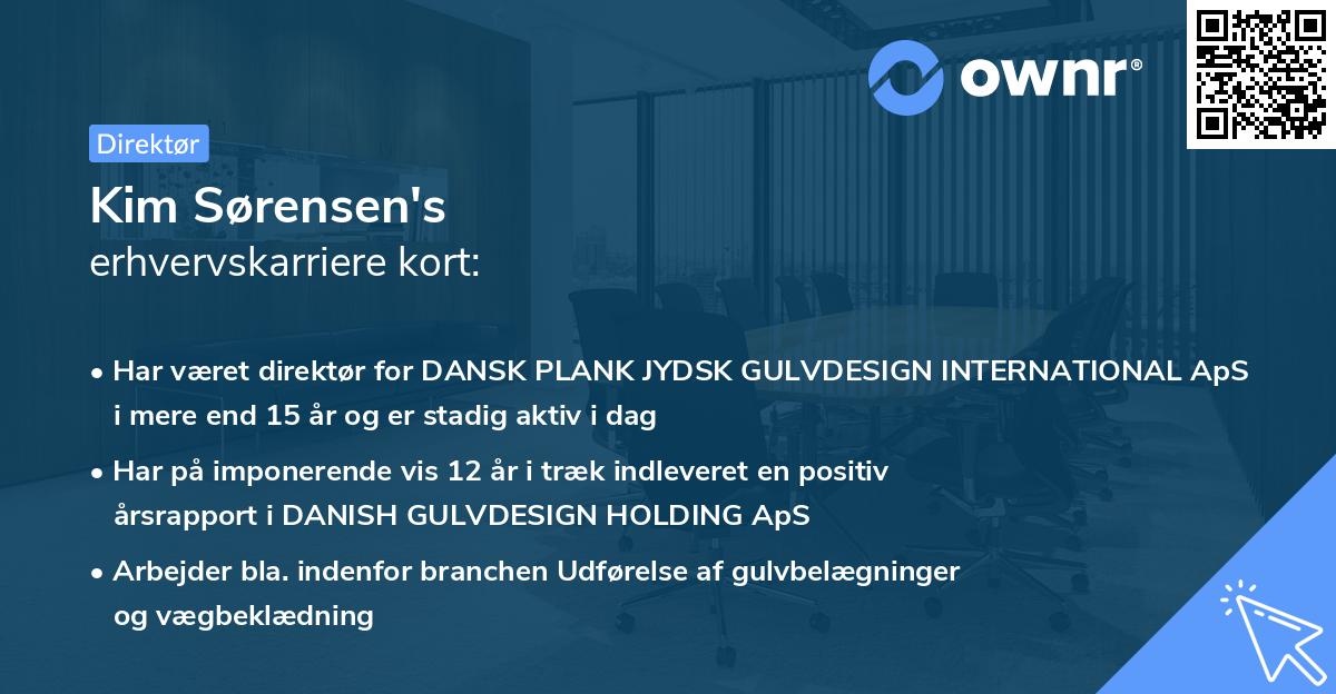 Kim Sørensen's erhvervskarriere kort