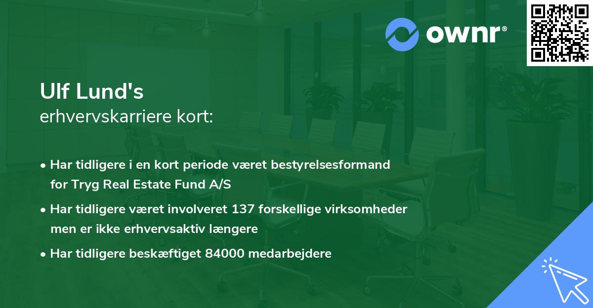 Ulf Lund's erhvervskarriere kort