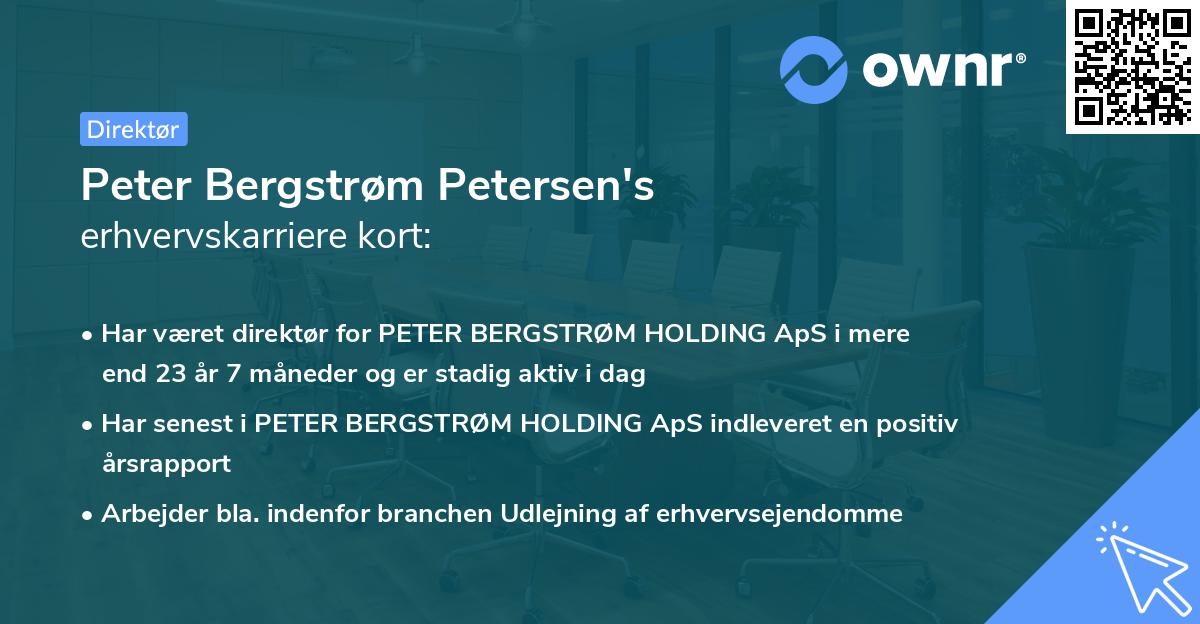 Peter Bergstrøm Petersen's erhvervskarriere kort