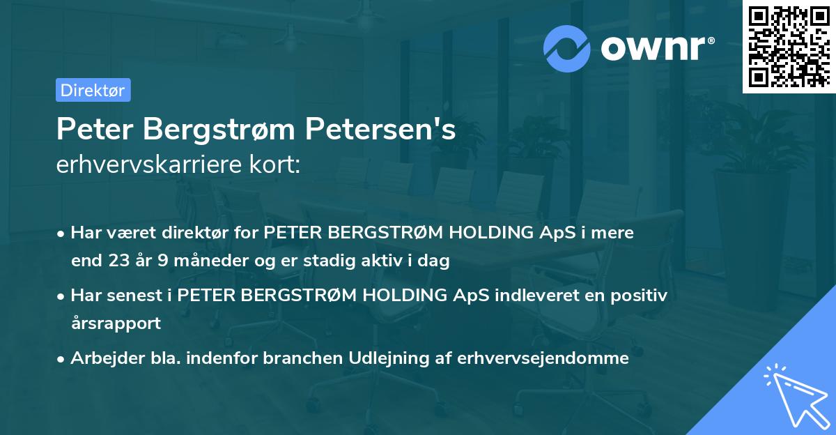 Peter Bergstrøm Petersen's erhvervskarriere kort