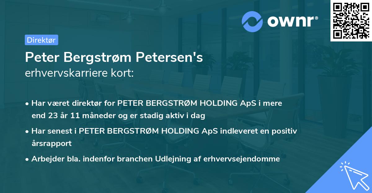 Peter Bergstrøm Petersen's erhvervskarriere kort