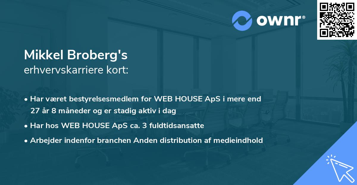 Mikkel Broberg's erhvervskarriere kort