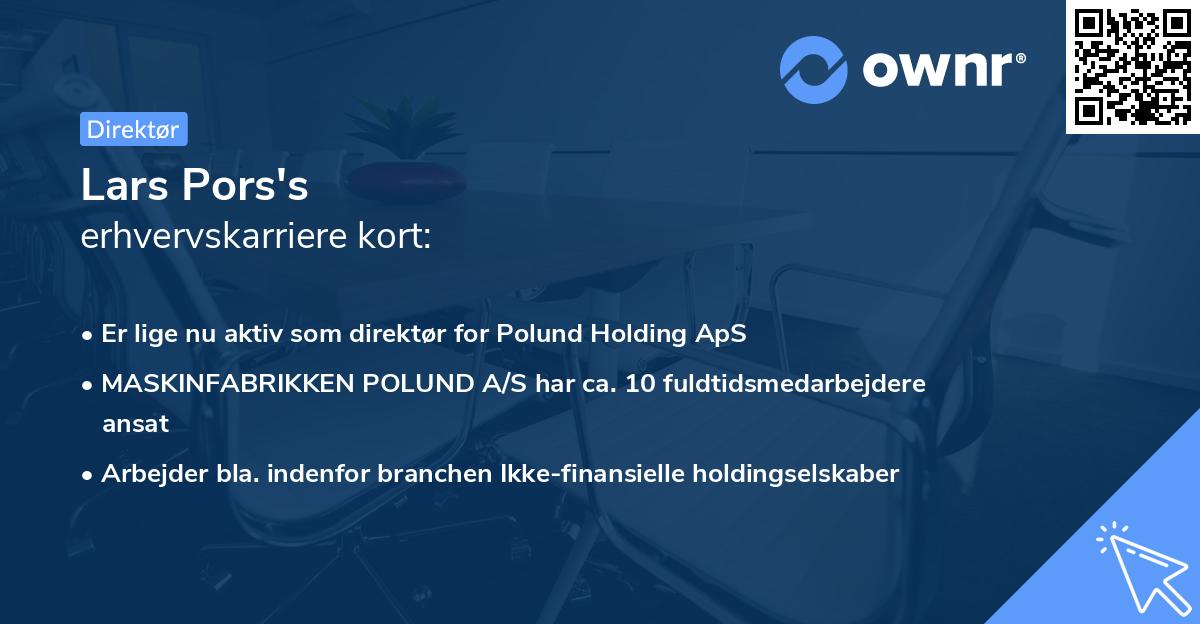Lars Pors's erhvervskarriere kort