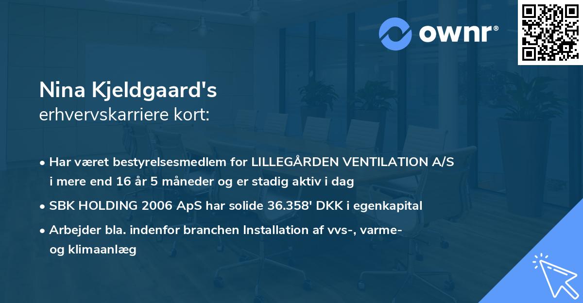 Nina Kjeldgaard's erhvervskarriere kort