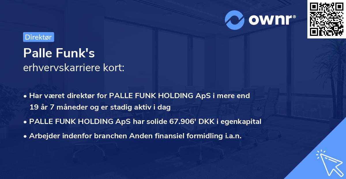 Palle Funk's erhvervskarriere kort