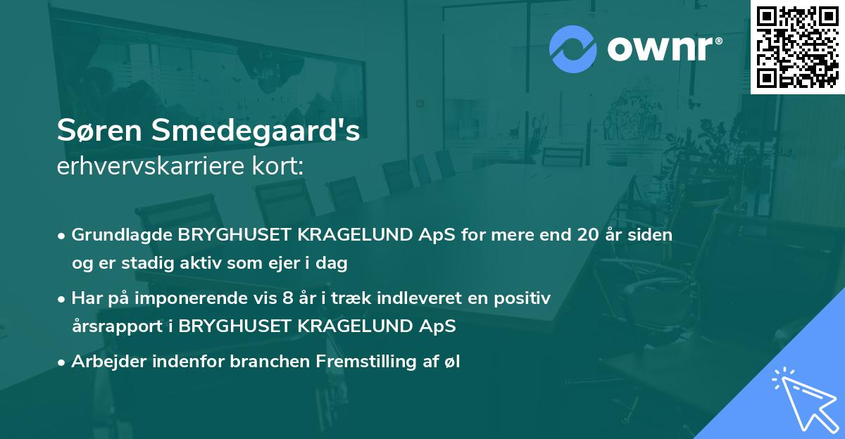Søren Smedegaard's erhvervskarriere kort
