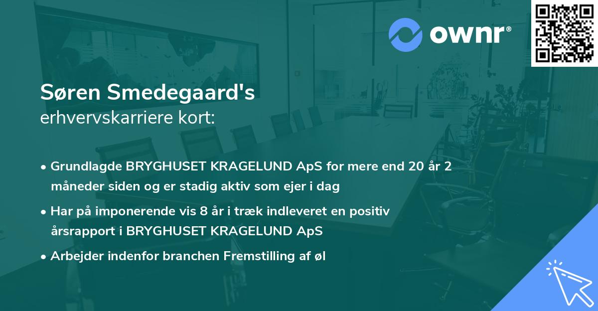 Søren Smedegaard's erhvervskarriere kort