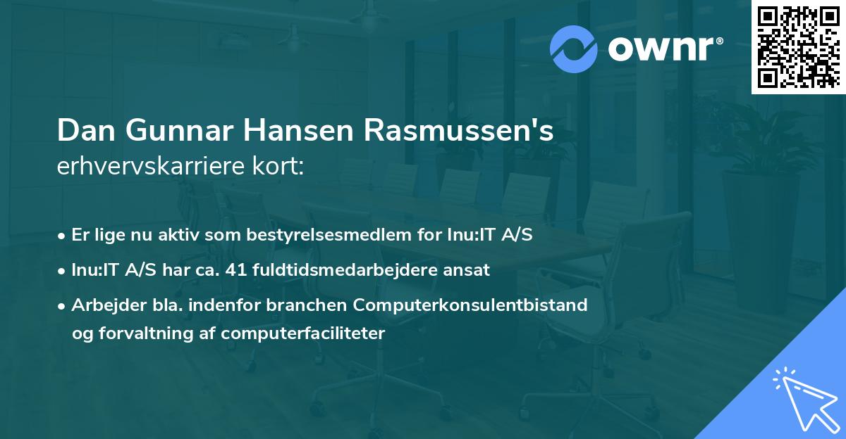 Dan Gunnar Hansen Rasmussen's erhvervskarriere kort