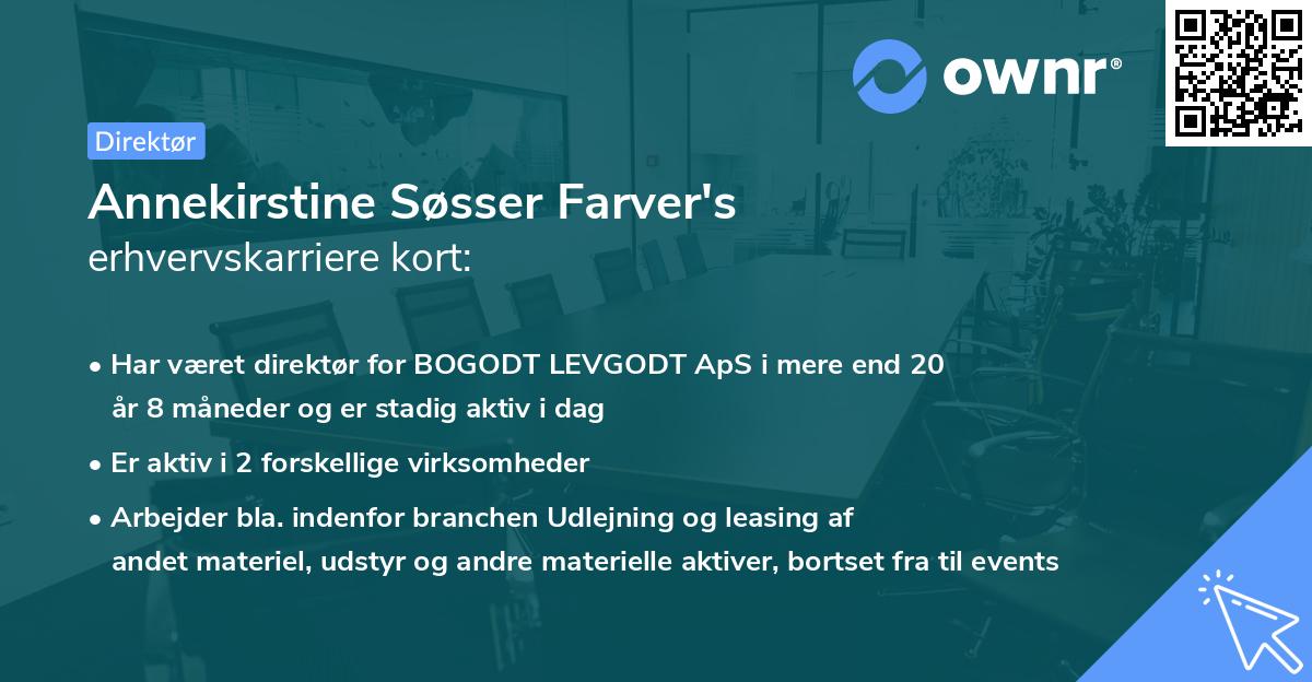 Annekirstine Søsser Farver's erhvervskarriere kort