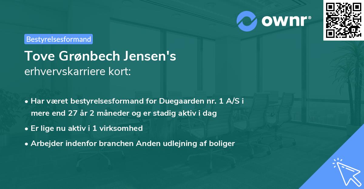 Tove Grønbech Jensen's erhvervskarriere kort