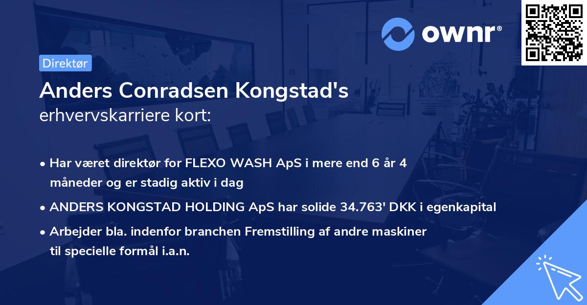 Anders Conradsen Kongstad's erhvervskarriere kort
