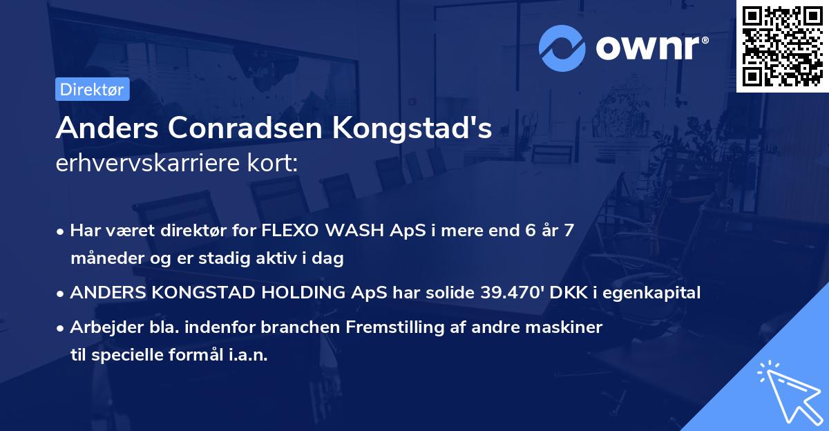 Anders Conradsen Kongstad's erhvervskarriere kort