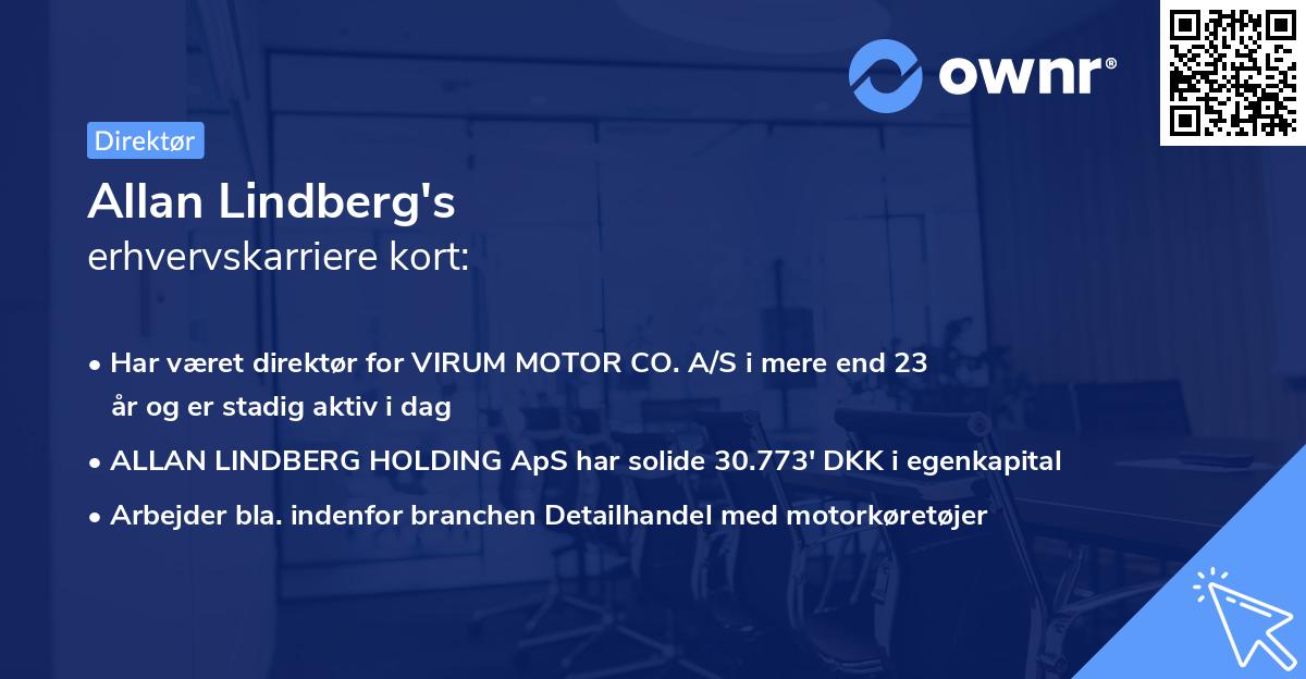 Allan Lindberg's erhvervskarriere kort
