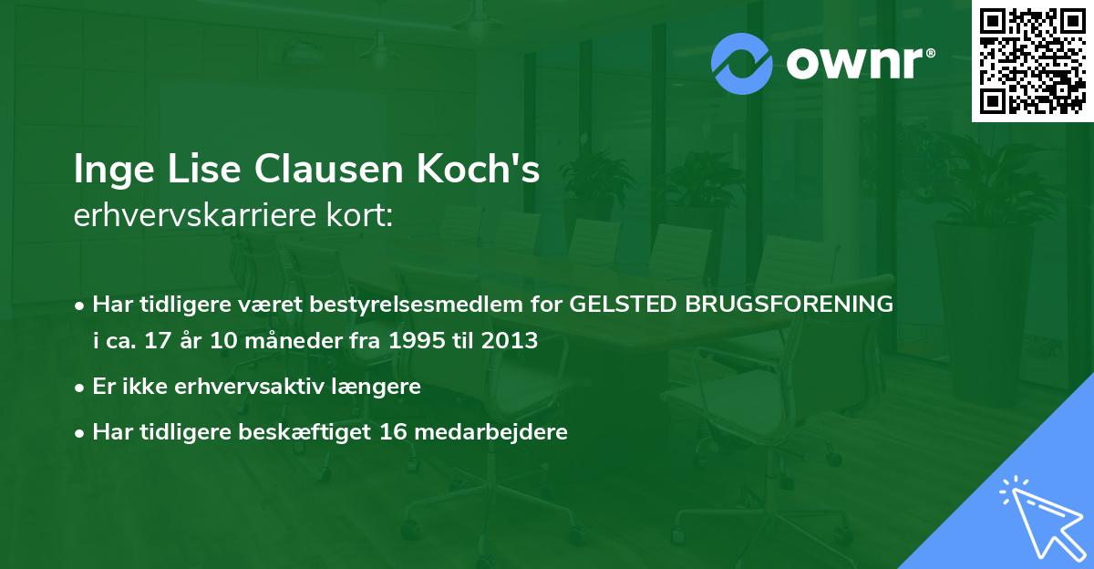 Inge Lise Clausen Koch's erhvervskarriere kort