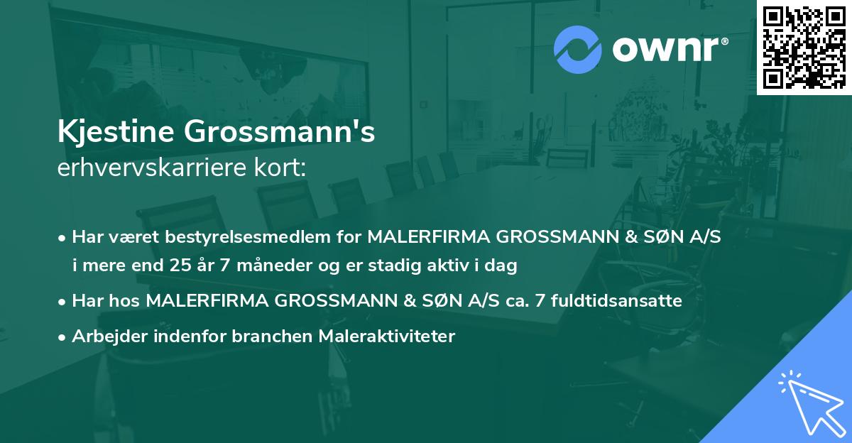 Kjestine Grossmann's erhvervskarriere kort