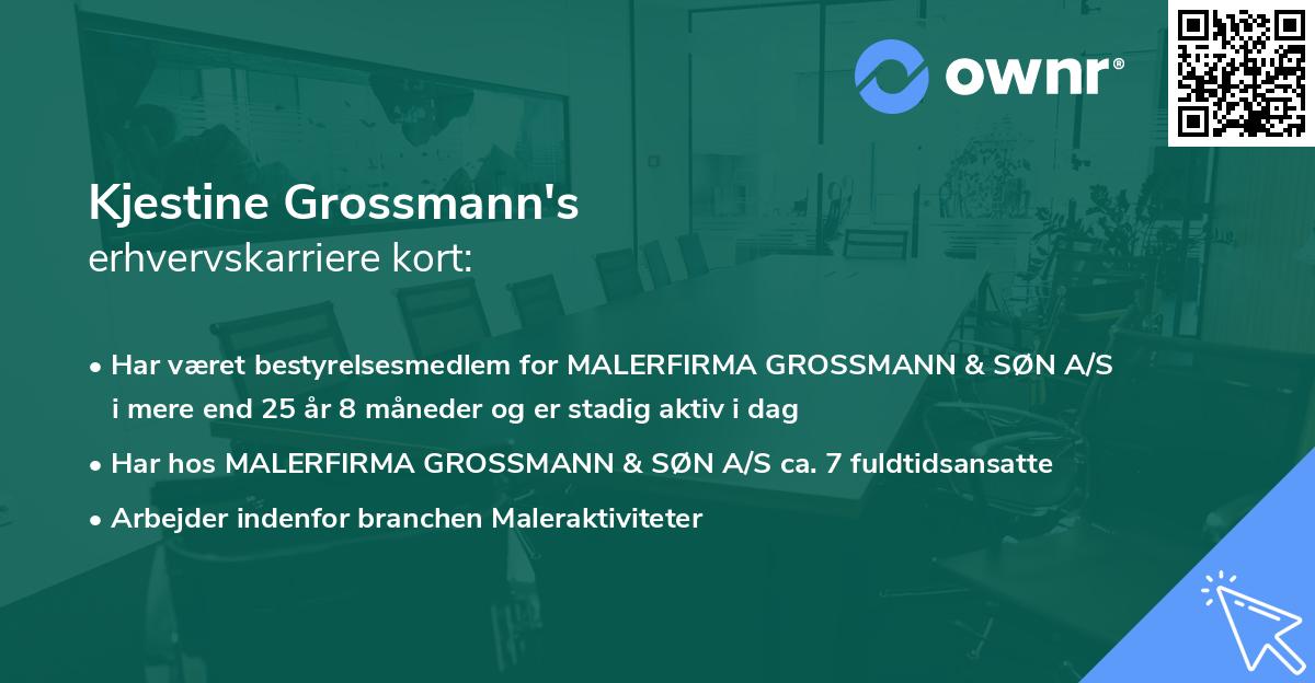 Kjestine Grossmann's erhvervskarriere kort