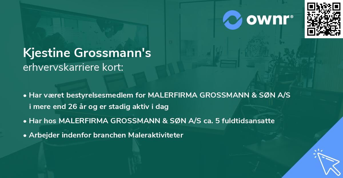 Kjestine Grossmann's erhvervskarriere kort