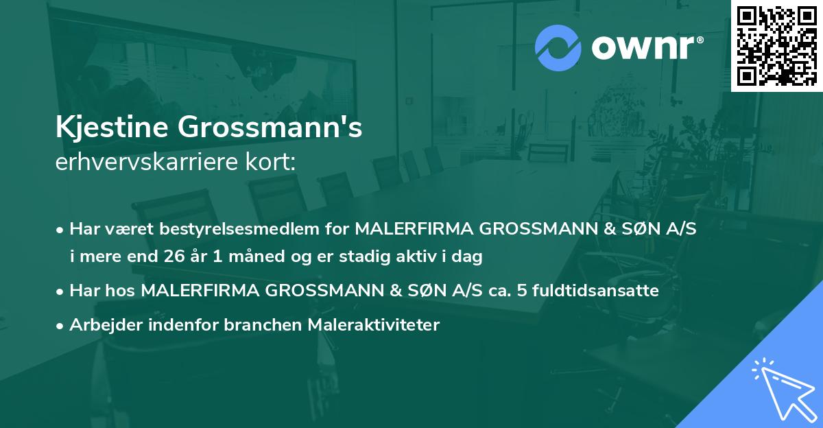 Kjestine Grossmann's erhvervskarriere kort