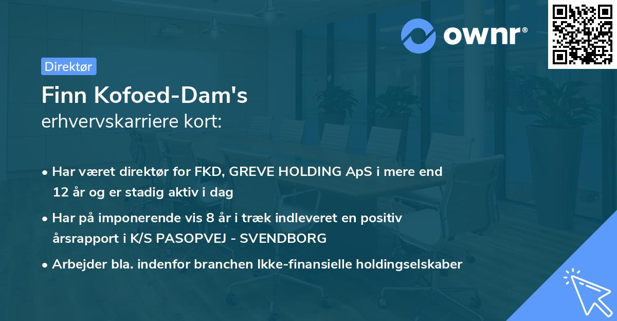Finn Kofoed-Dam's erhvervskarriere kort