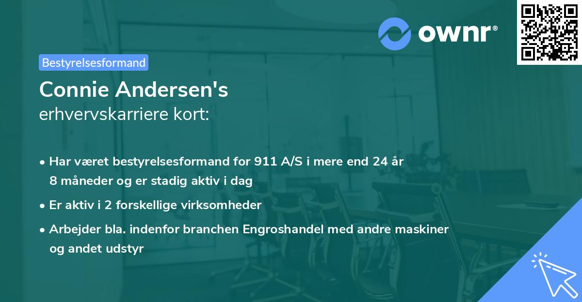 Connie Andersen's erhvervskarriere kort