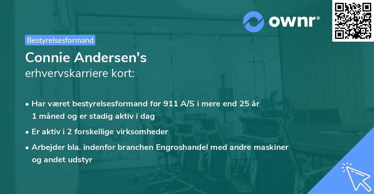 Connie Andersen's erhvervskarriere kort