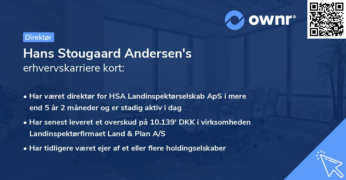 Hans Stougaard Andersen's erhvervskarriere kort