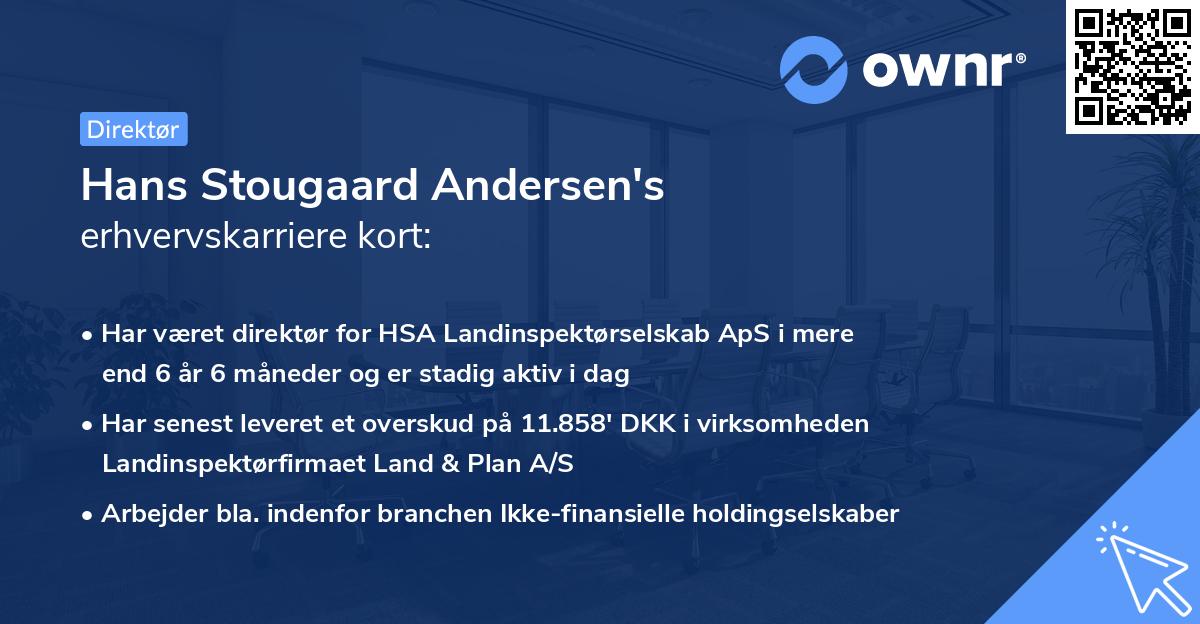 Hans Stougaard Andersen's erhvervskarriere kort