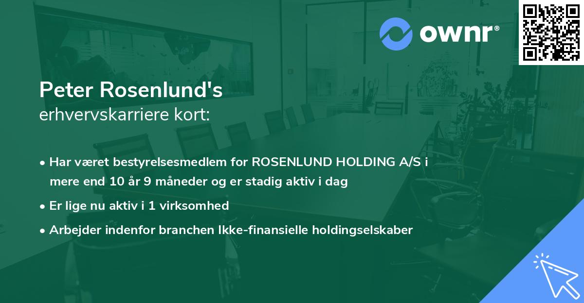 Peter Rosenlund's erhvervskarriere kort