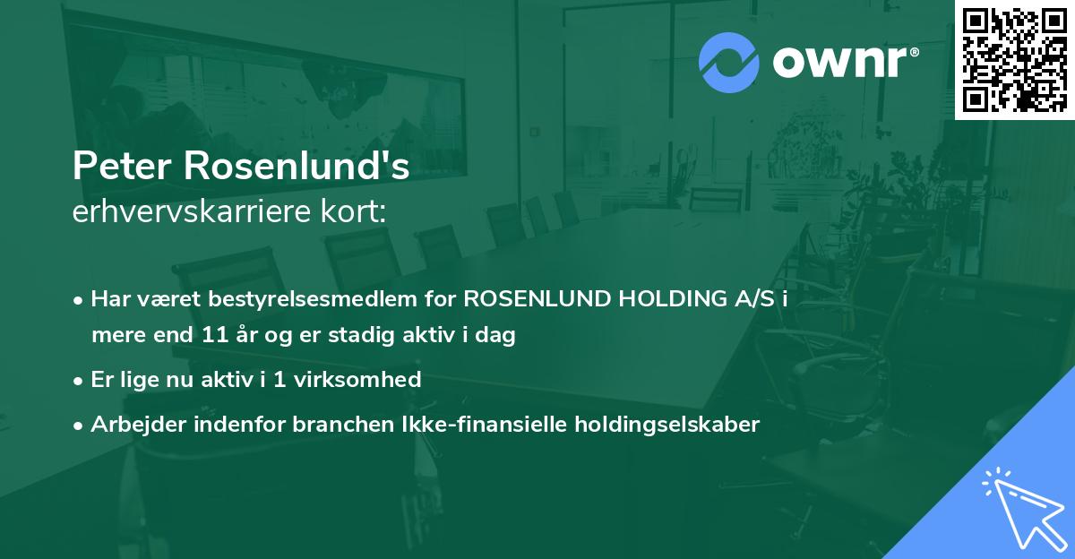 Peter Rosenlund's erhvervskarriere kort