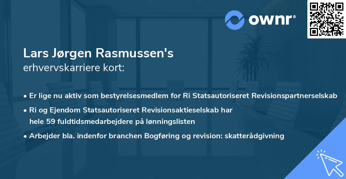 Lars Jørgen Rasmussen's erhvervskarriere kort