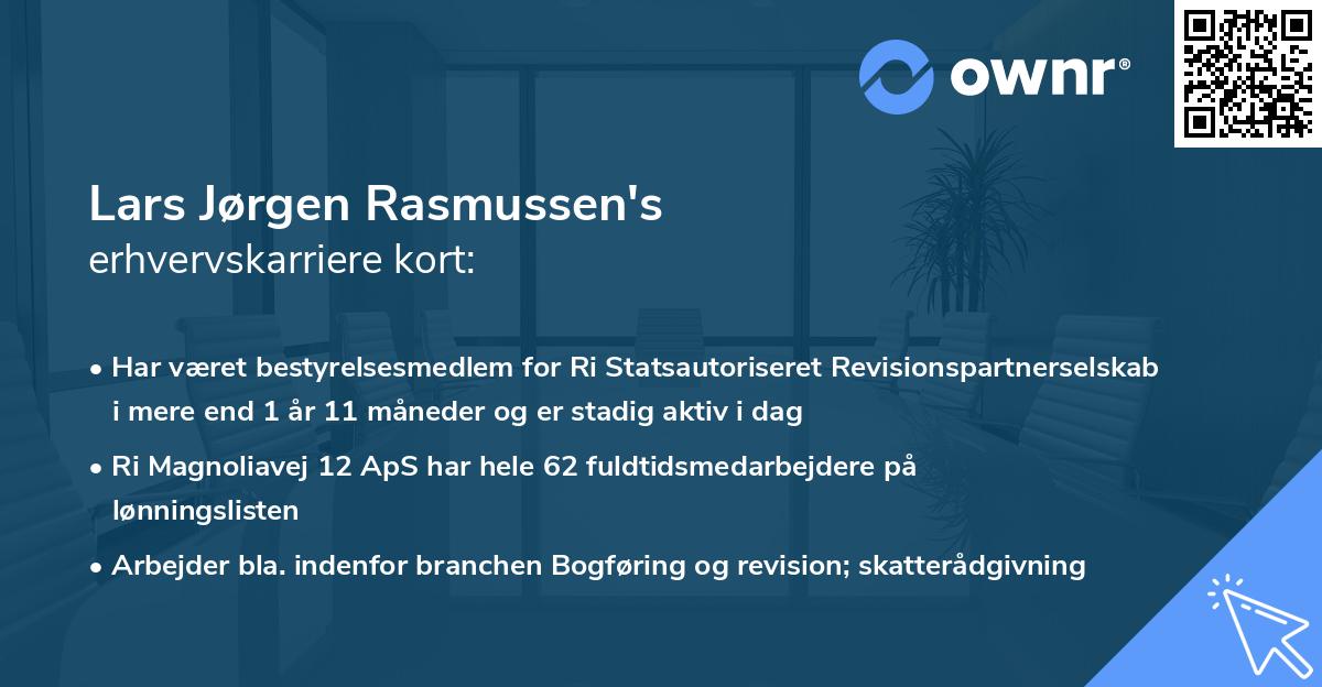 Lars Jørgen Rasmussen's erhvervskarriere kort
