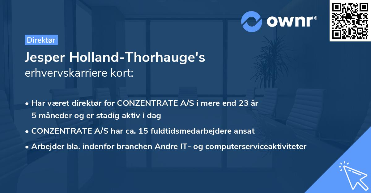 Jesper Holland-Thorhauge's erhvervskarriere kort