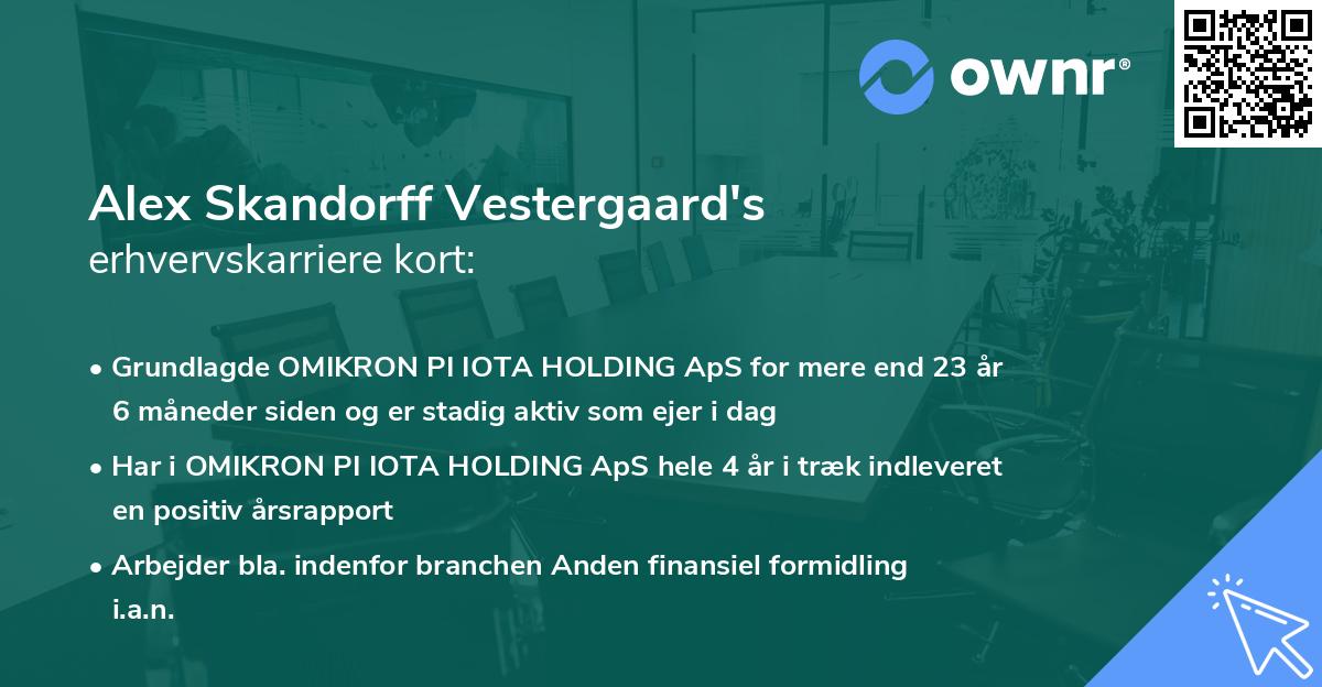 Alex Skandorff Vestergaard's erhvervskarriere kort
