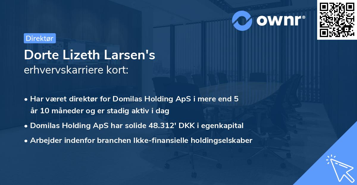 Dorte Lizeth Larsen's erhvervskarriere kort