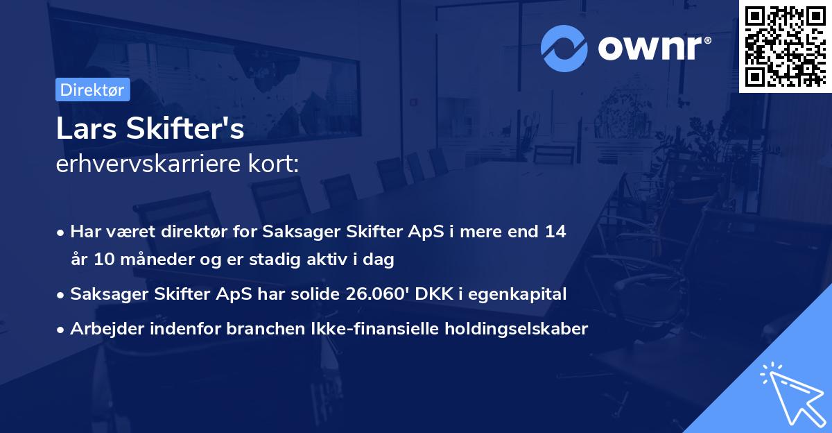 Lars Skifter's erhvervskarriere kort