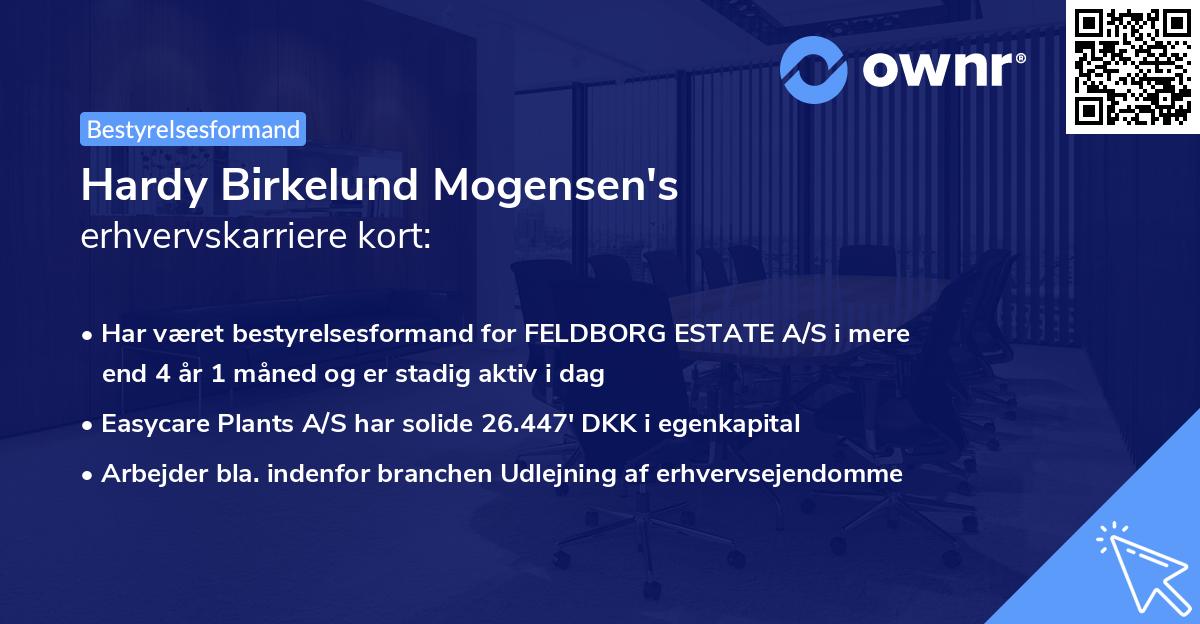 Hardy Birkelund Mogensen's erhvervskarriere kort