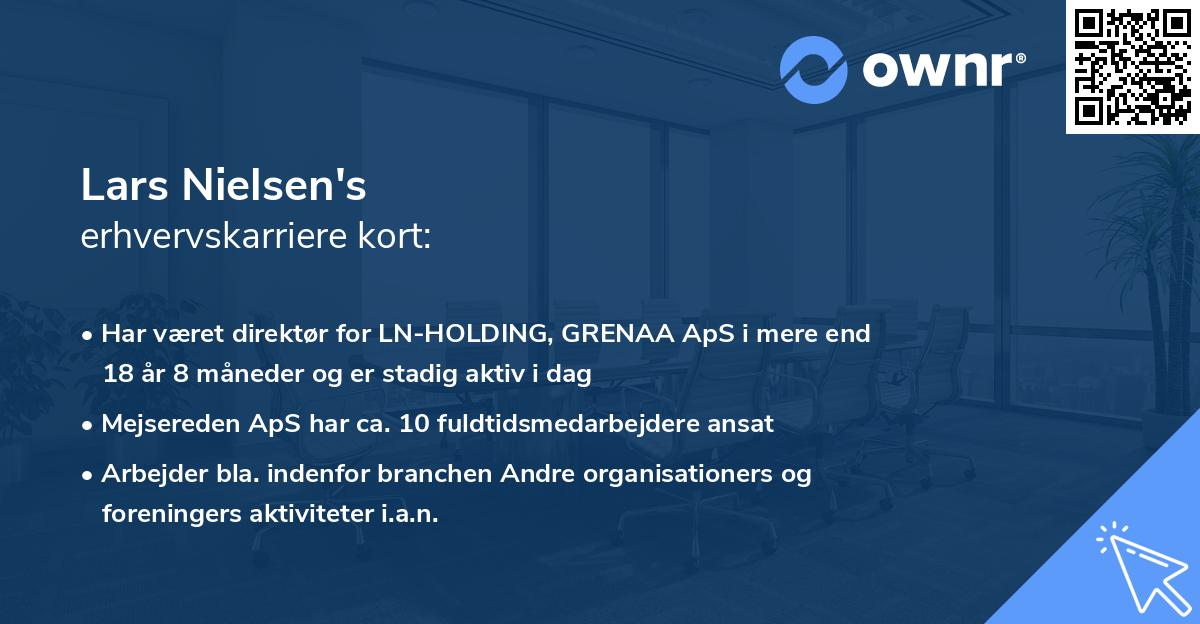 Lars Nielsen's erhvervskarriere kort