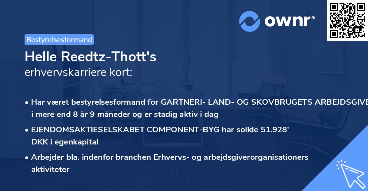 Helle Reedtz-Thott's erhvervskarriere kort