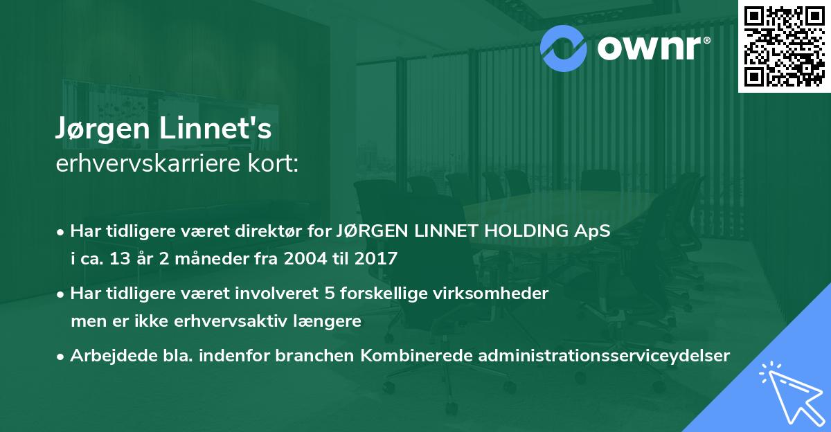 Jørgen Linnet's erhvervskarriere kort
