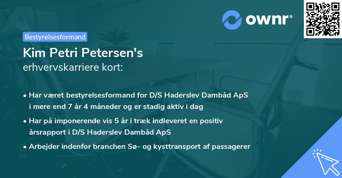 Kim Petri Petersen's erhvervskarriere kort