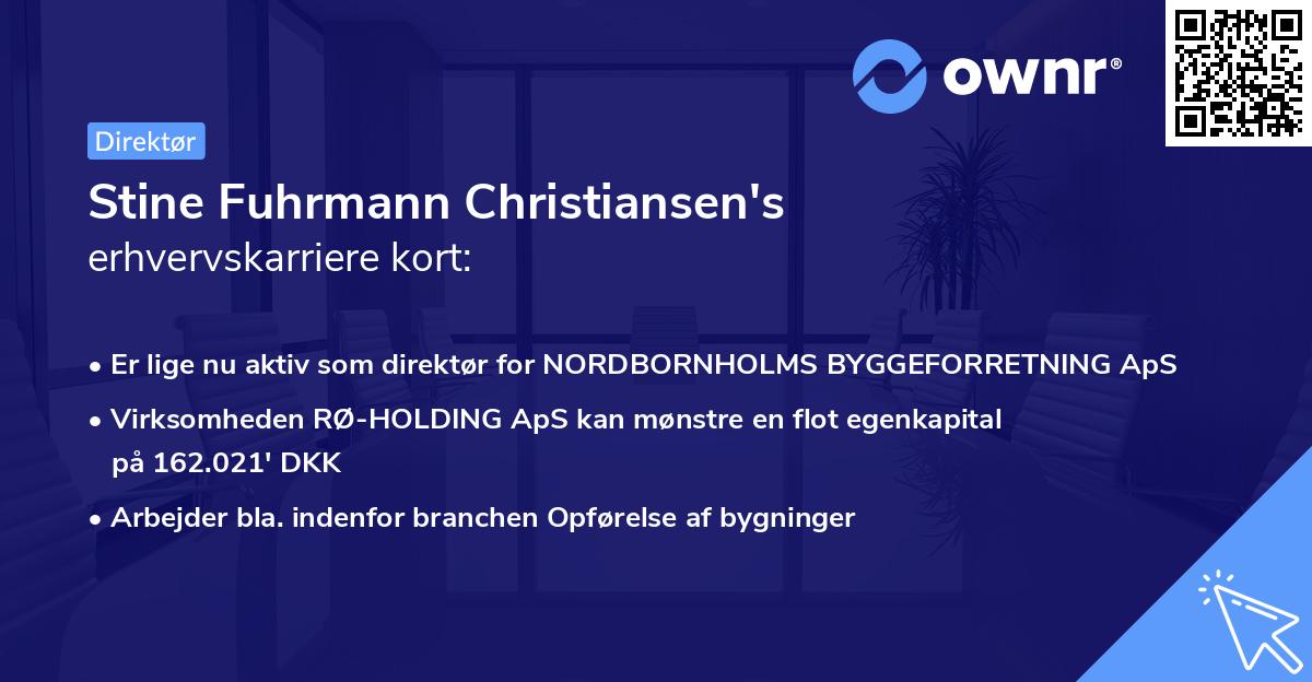 Stine Fuhrmann Christiansen's erhvervskarriere kort
