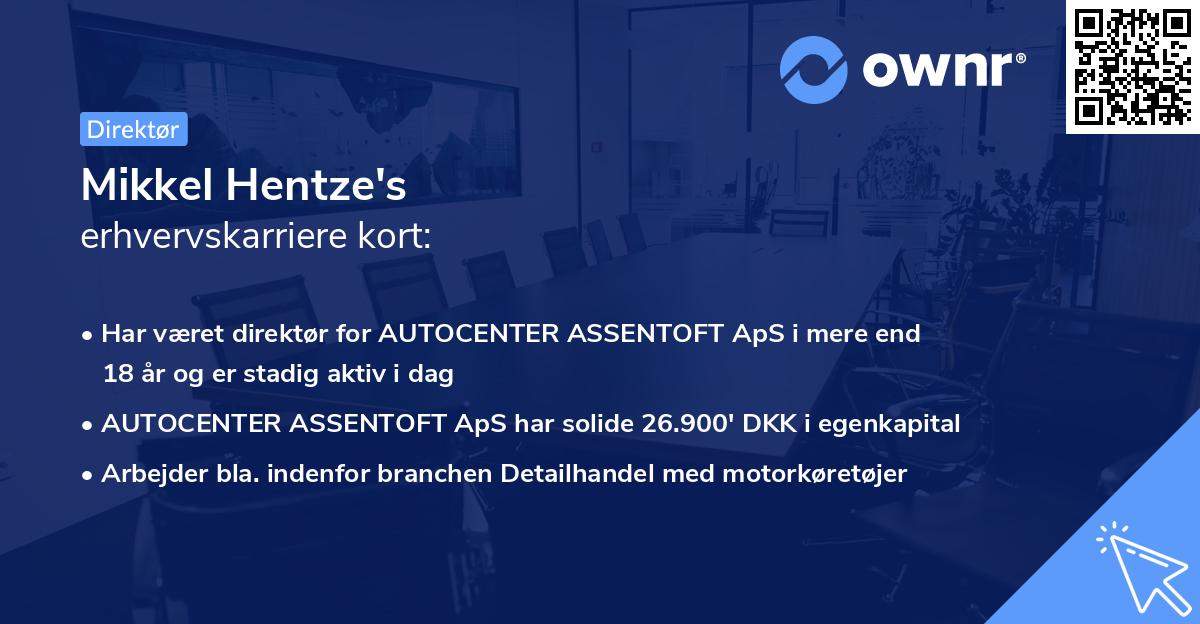 Mikkel Hentze's erhvervskarriere kort