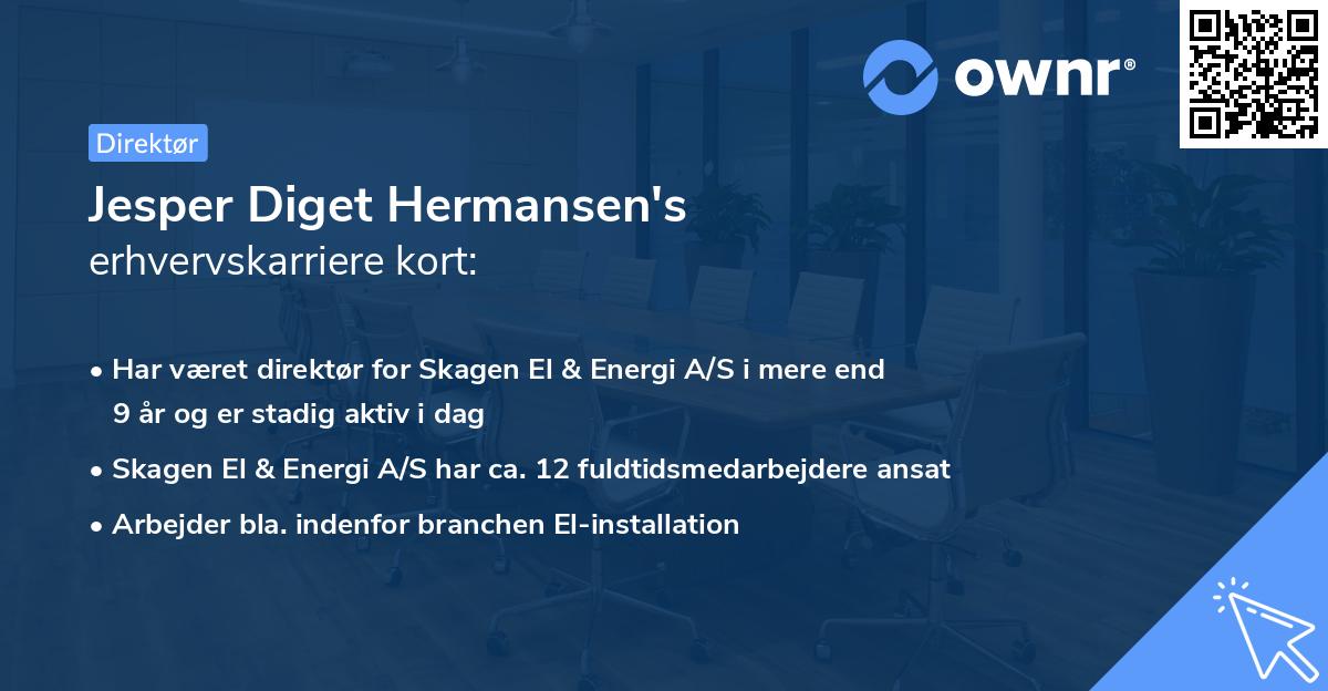 Jesper Diget Hermansen's erhvervskarriere kort