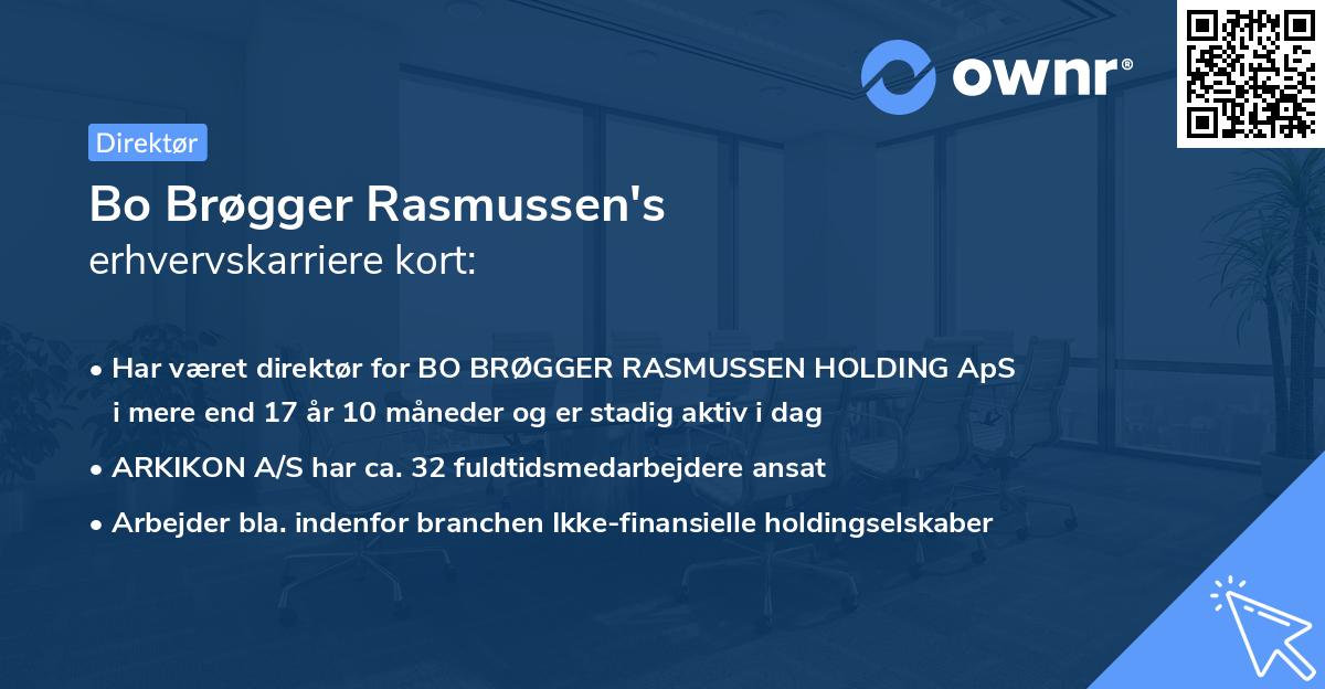 Bo Brøgger Rasmussen's erhvervskarriere kort