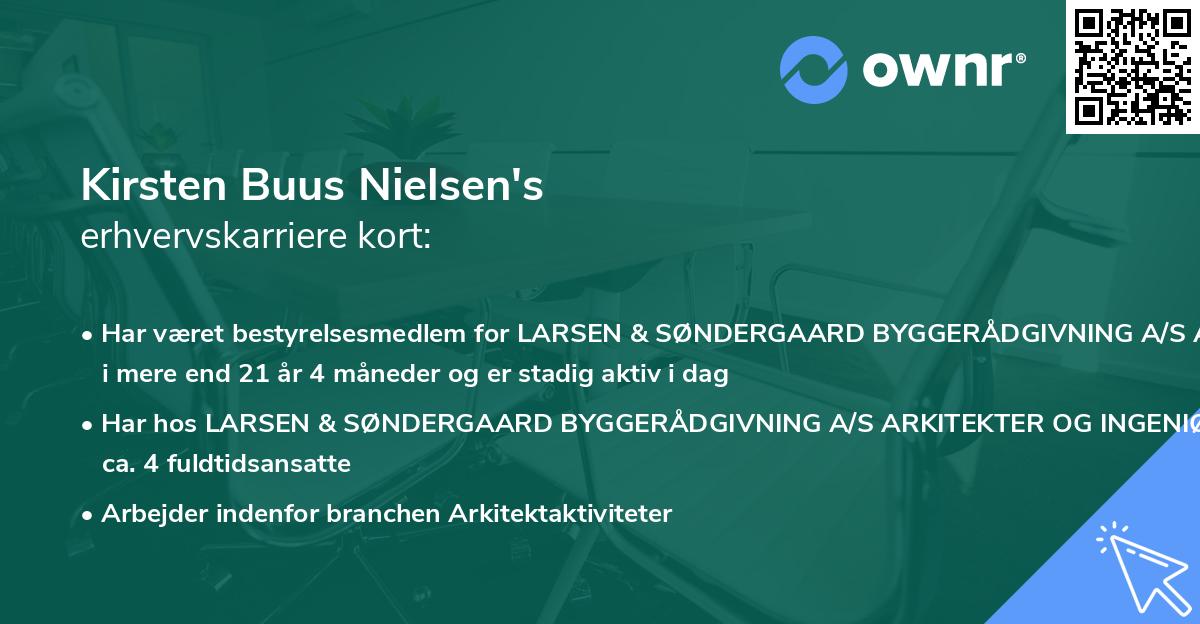 Kirsten Buus Nielsen's erhvervskarriere kort