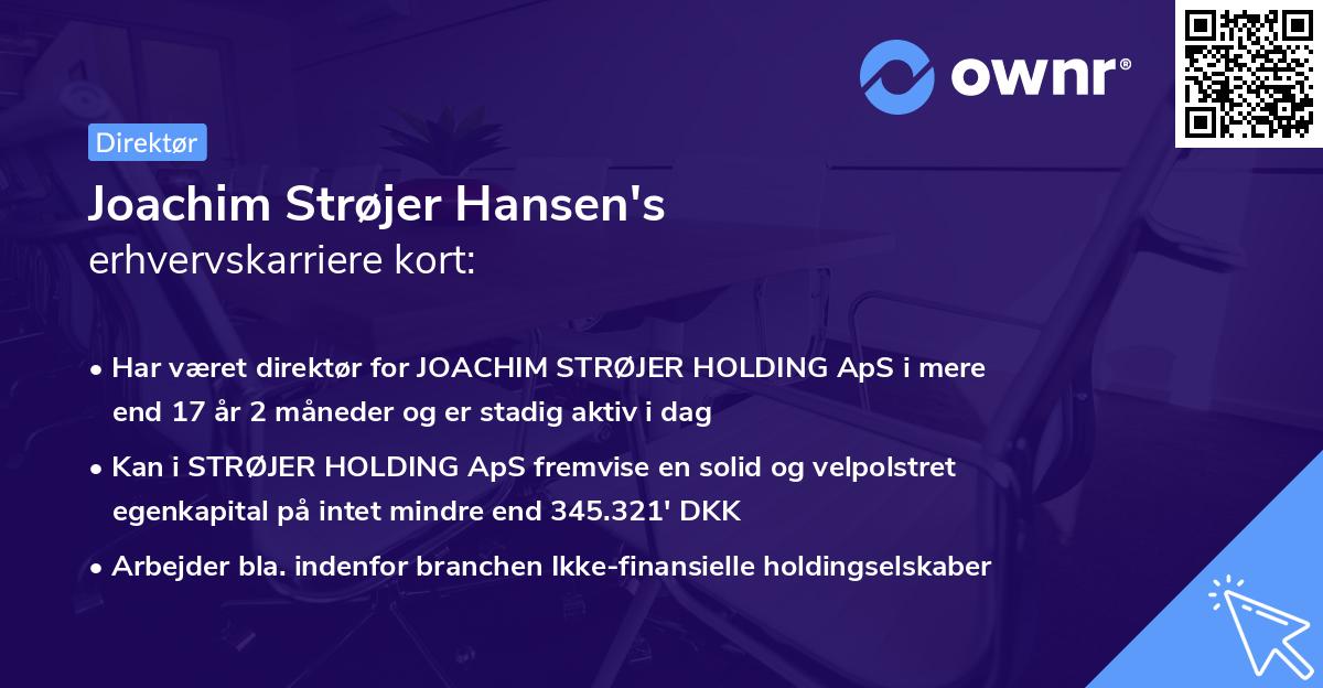 Joachim Strøjer Hansen's erhvervskarriere kort