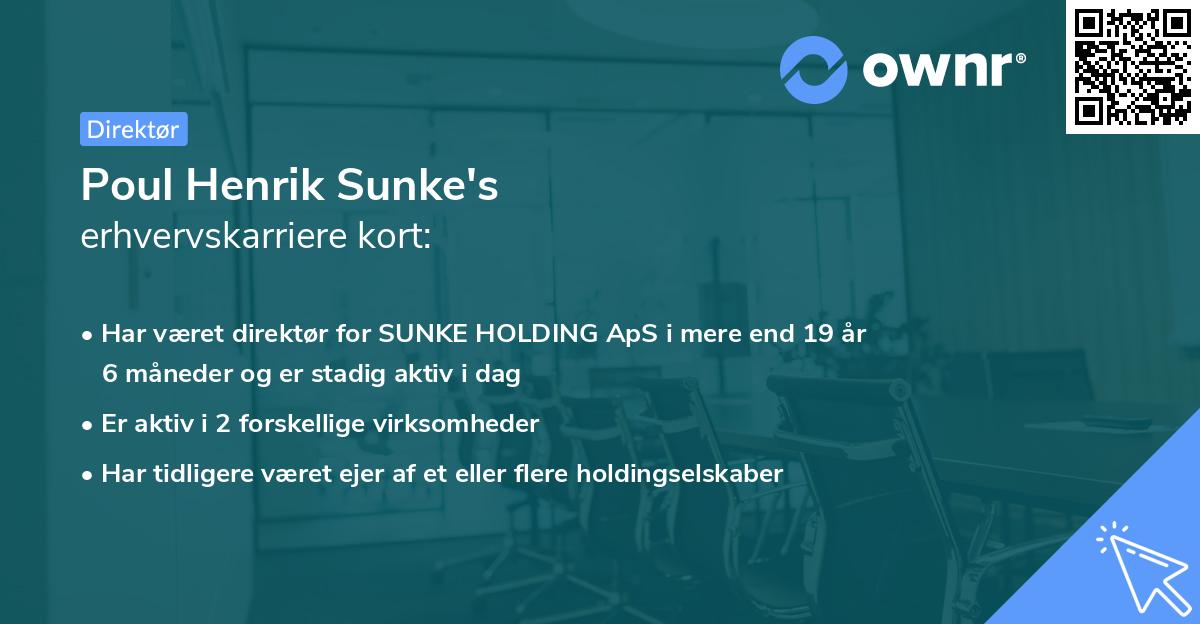 Poul Henrik Sunke's erhvervskarriere kort