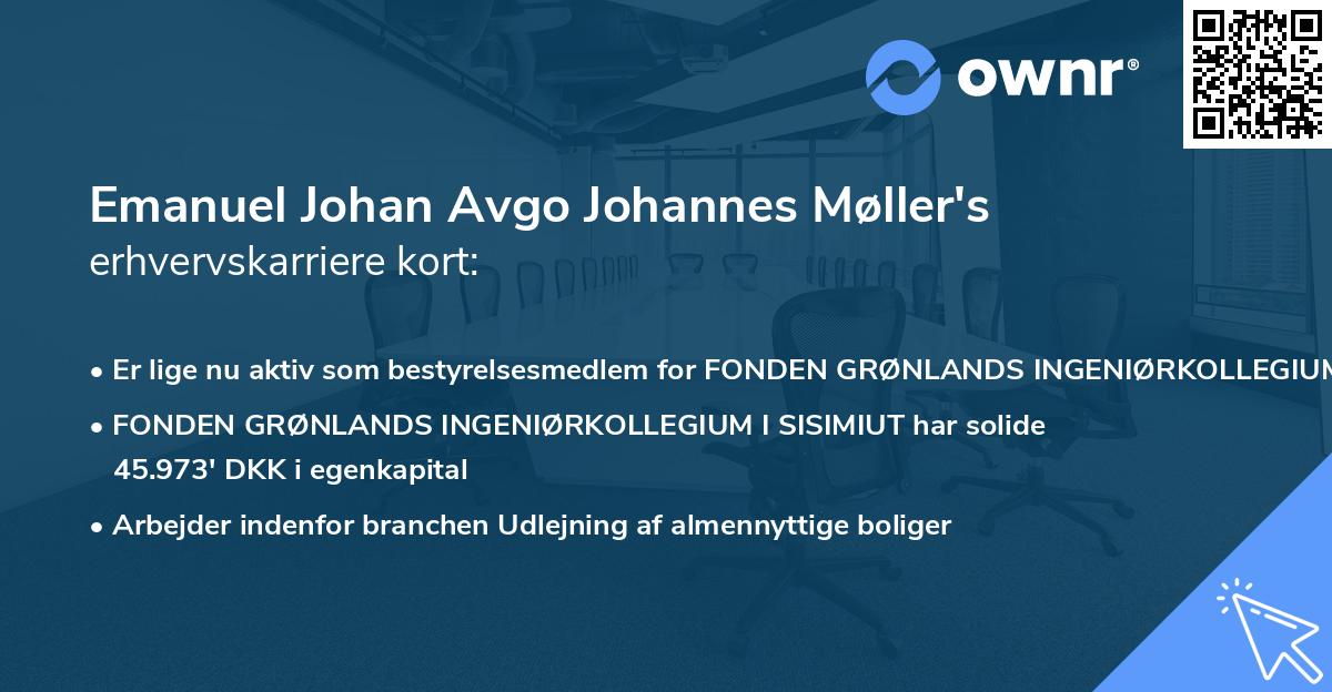 Emanuel Johan Avgo Johannes Møller's erhvervskarriere kort